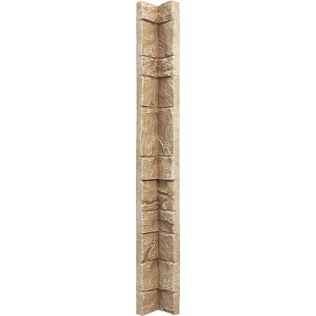 Ekena Millwork 3"W x 3"D x 48"H Universal Inside Corner for StoneWall Faux Stone Siding Panels, Sandstone PNUIC03X48SD